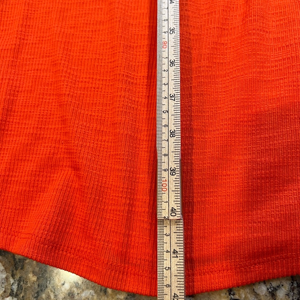 Torrid orange Mini Slub Rib Fluted Dress. Plus size 2 - Picture 7 of 9